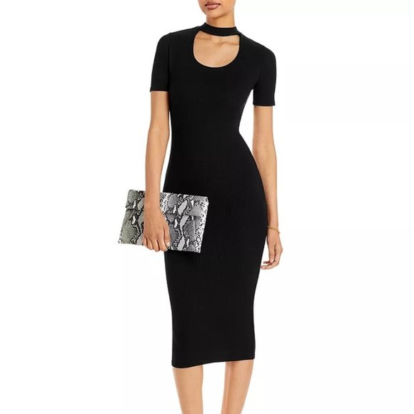 Aqua Dresses & Skirts - AQUA NECK CUTOUT MIDI DRESS, NWT